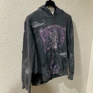Jaded London skeleton zip acid wash